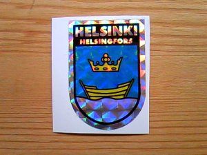 画像1: フィンランド　ステッカー　　ヘルシンキ（虹色フォルム）　SSサイズ