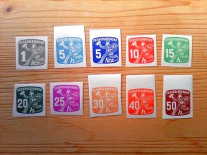 画像1: 【SALE】   チェコスロヴァキア　切手（郵便配達人）　1945年　10枚1セット　　未使用
