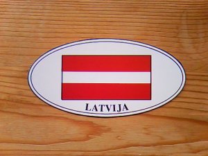 画像1: ラトヴィア　　ステッカー　　　国旗　　Ｂ