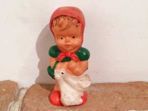 画像1: 【SALE】オランダ　　ソフトビニール人形　　アヒルとほっかむりの女の子