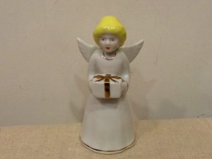 画像1: ハンガリー　　AQUINCUM 陶器の人形　 　天使のベル  　羽に欠けあり