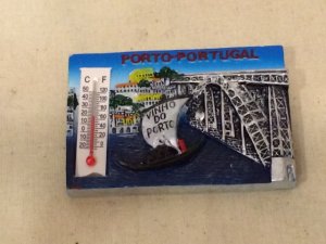 画像1: ポルトガル　　マグネット　　ポルト　　温度計付き　　　ドウロ川・ドンルイス1世橋　　新品　