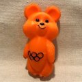ロシア（ソヴィエト）　ミーシャ　モスクワオリンピック　プラスチック人形　オレンジ