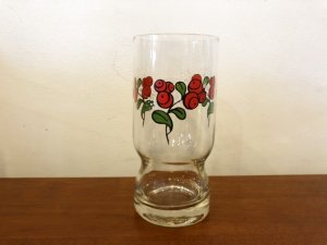 画像1: ドイツ　グラス　　　赤い花