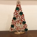 チェコ　ヴィンテージ  ガラスのクリスマスツリー  Lサイズ  　  F