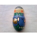 画像: チェコ　　木のマグネット　　プラハ　　シュベイク　Ｂ