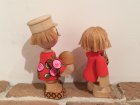 画像: ロシア 　　木の人形　　　男の子と女の子