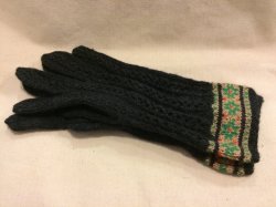 画像1: ラトヴィア　手編みの手袋  　　チャコールグレー　　５本指