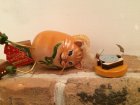 画像: ドイツ　Kathe Wohlfart　ケーテウォルファルト社  DUFTL　木のお香人形　ネコ