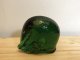 画像: チェコスロヴァキア　ガラスの置物　立体ゾウさん　　深緑