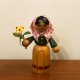 画像: 東ドイツ　木の人形　花を持つほっかむりの女の子　